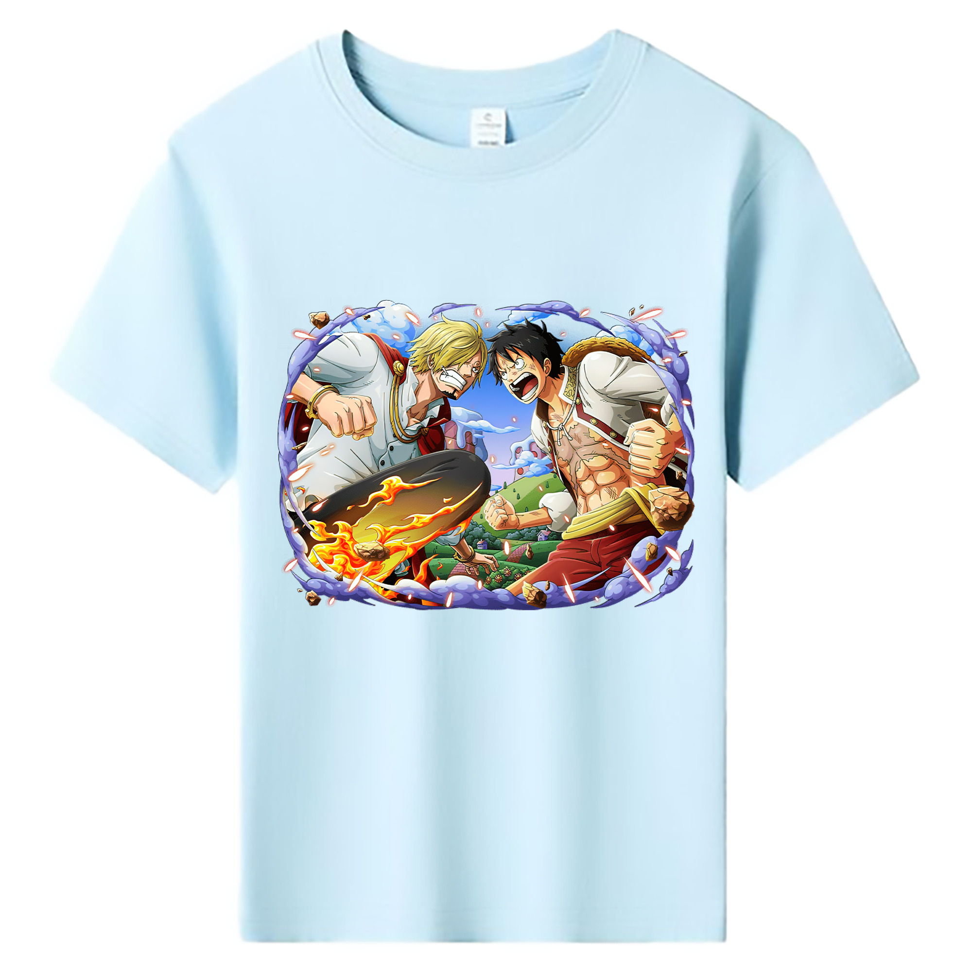 ワンピース モンキー・D・ルフィ ONE PIECE Monkey D. Luffy 綿100％キッズTシャツ（フロントプリント）